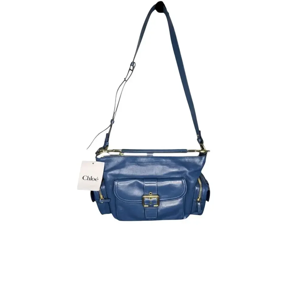 Chloe NWT Shiny Leather Medium Camera Bag in Tapestry Blue